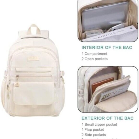 π Huo Huo Cute Girls Backpack | White Travel & School Daypack | Medium Size - Picture 9 of 10